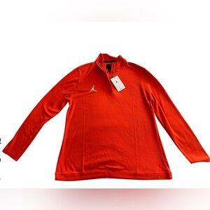 Nike Air Jordan Dri-Fit Womens XL 1/4 Zip Long Sleeve Top DQ7917 Orange